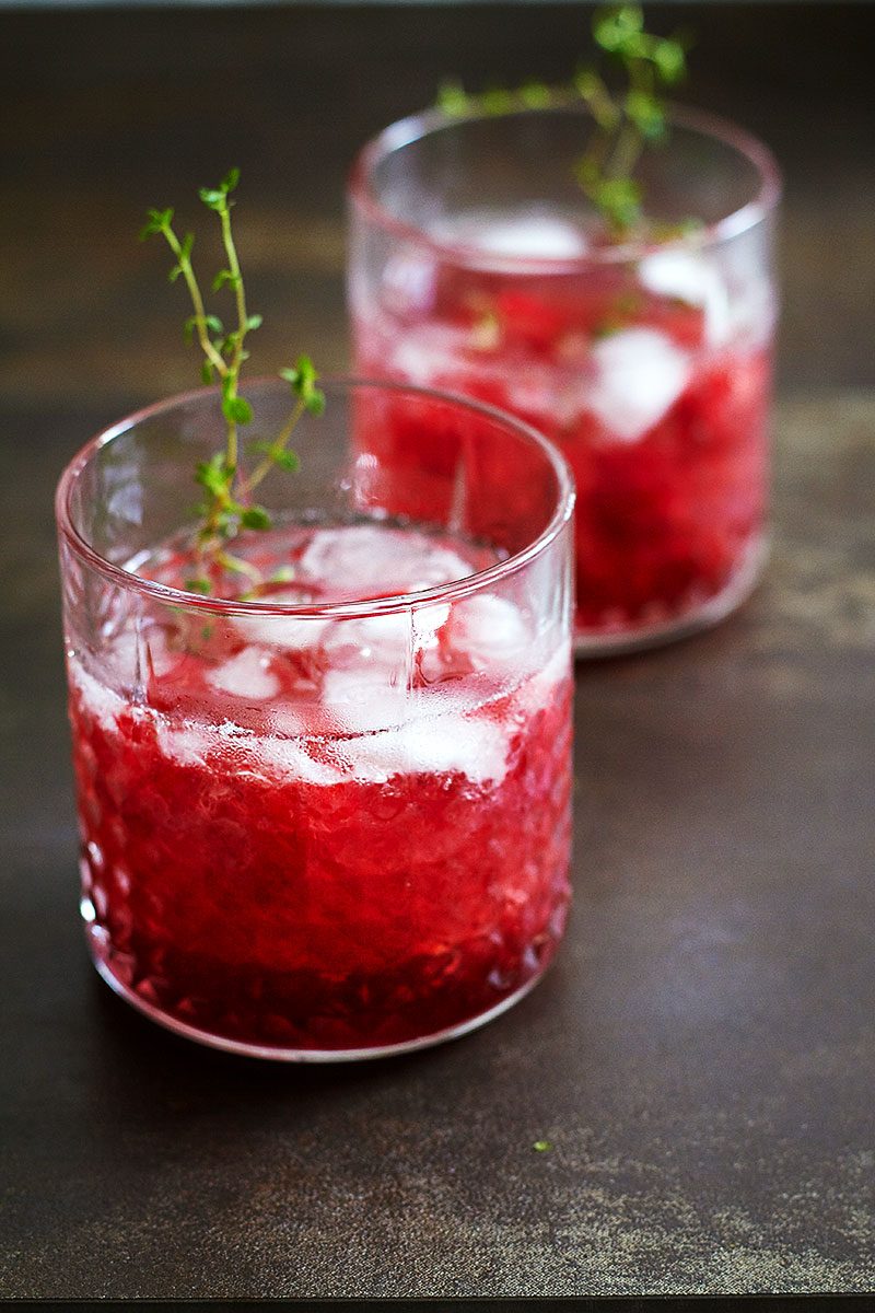 Gin Raspberry Fizz Cocktail