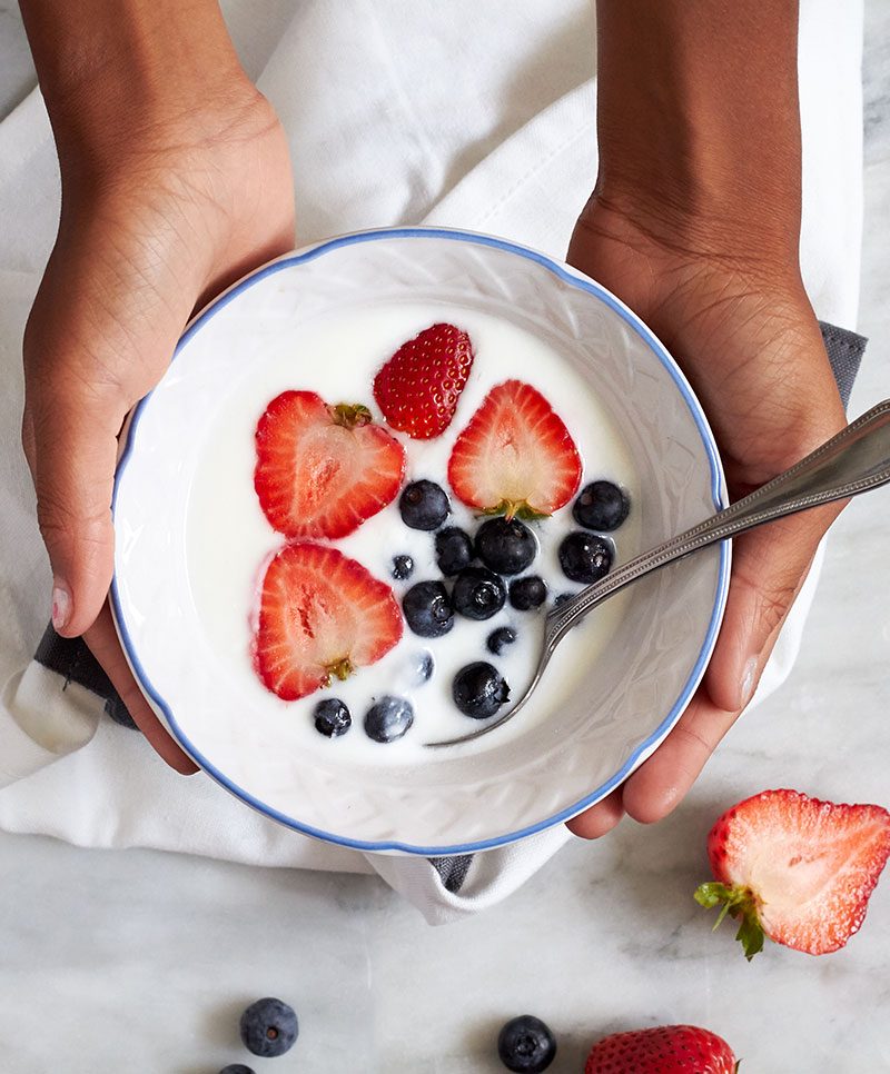 Red white and blue breakfast bowl