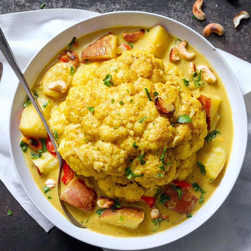 Slow Cooker Cauliflower Curry and Cashew Recipe Slow Cooker