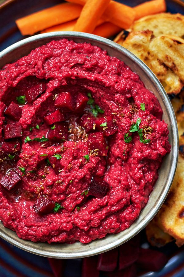 Beet Hummus Chickpea Dip - #recipe by #eatwell101 - https://www.eatwell101.com/beet-hummus-dip-recipe
