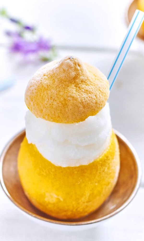 Boozy Lemon Sorbet Cups