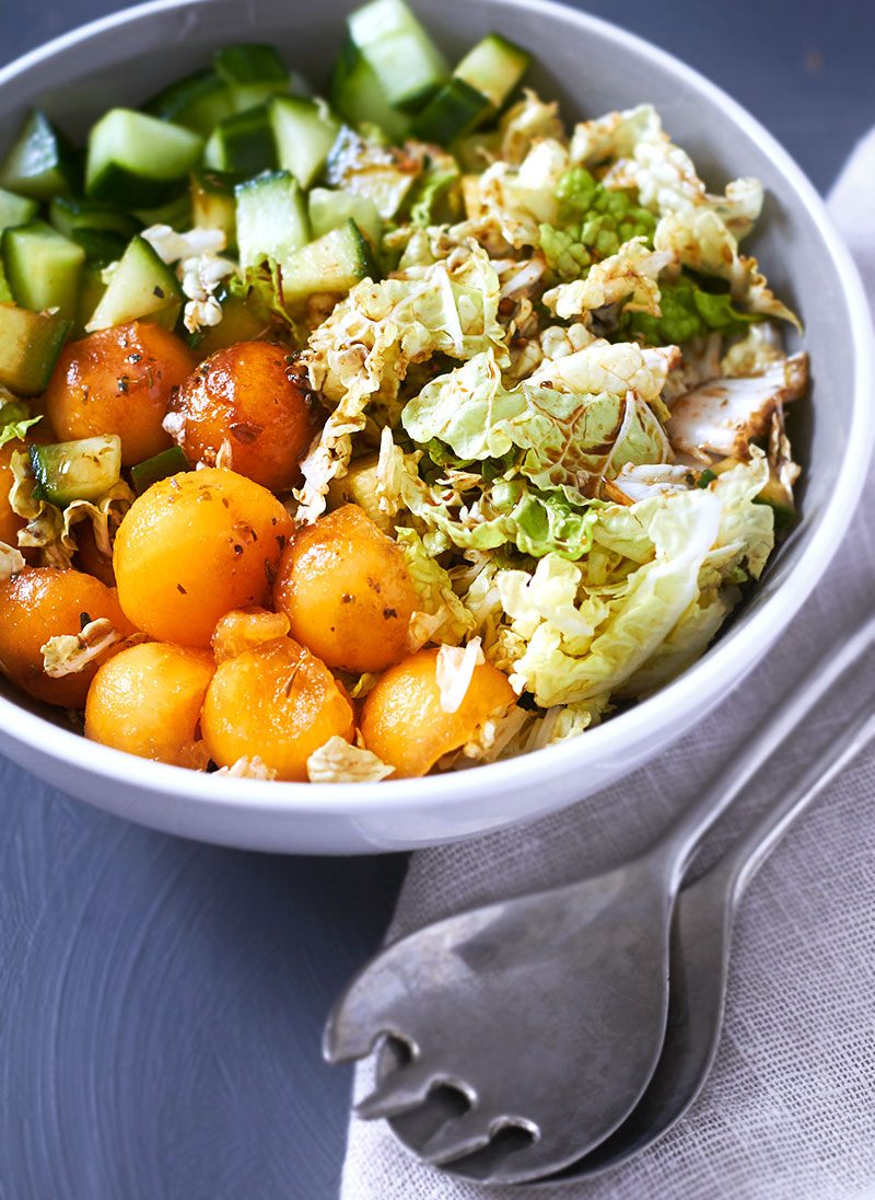 melon cucumber nappa cabbage slaw recipe