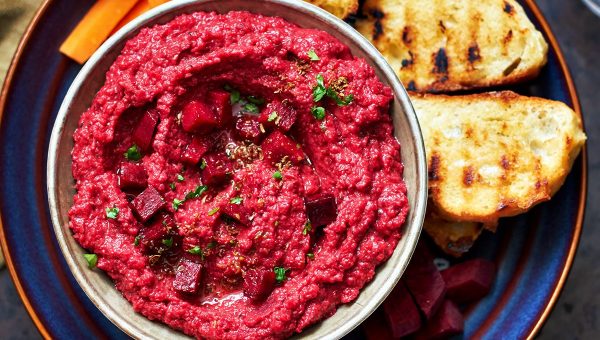 Beet Hummus Chickpea Dip - #recipe by #eatwell101 - https://www.eatwell101.com/beet-hummus-dip-recipe