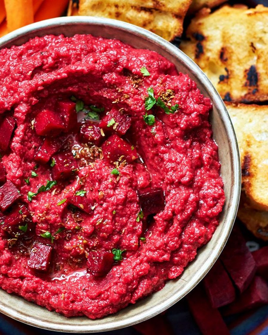 Beet Hummus Chickpea Dip - #recipe by #eatwell101 - https://www.eatwell101.com/beet-hummus-dip-recipe
