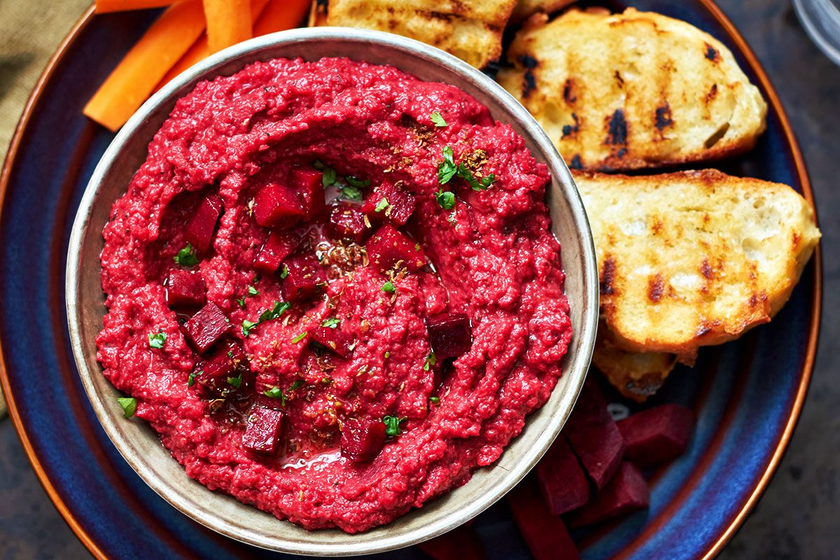 Beet Hummus Chickpea Dip