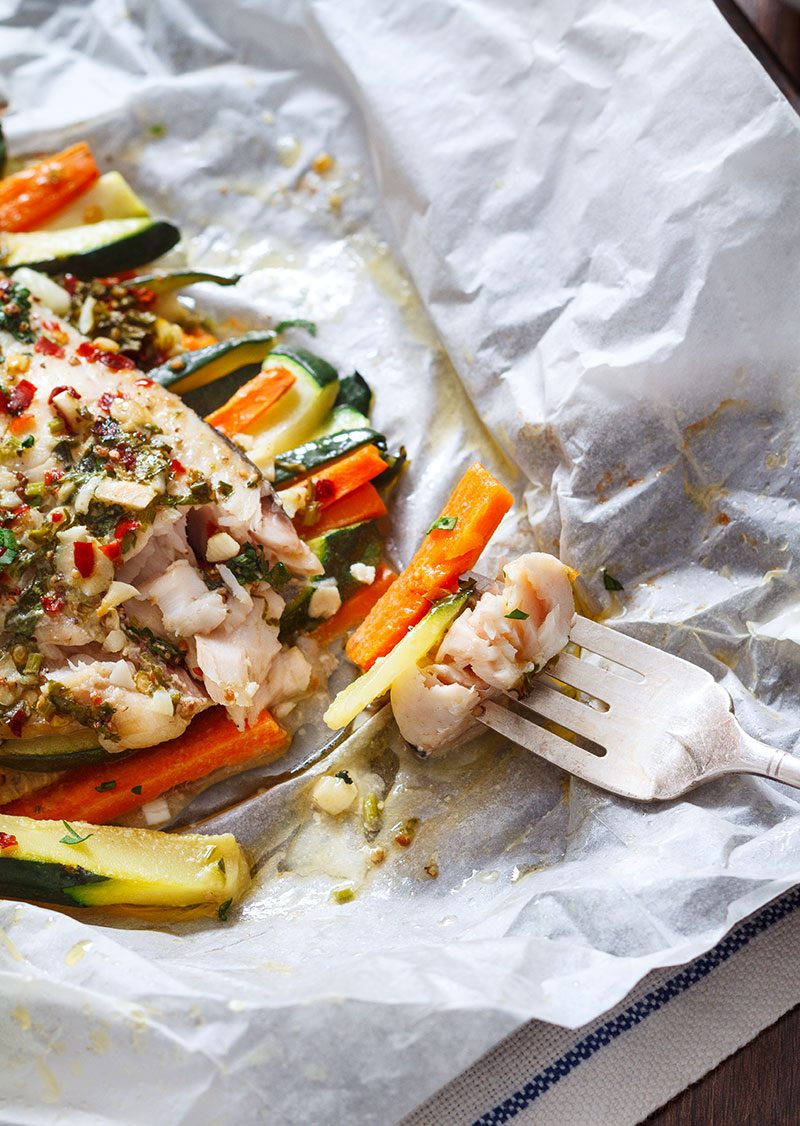 Garlic Butter Fish in Parchment Recipe