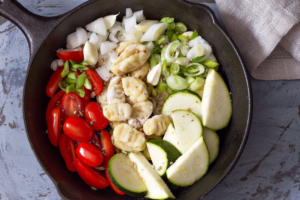 Mediterranean Gnocchi with Tomatoes- Olives