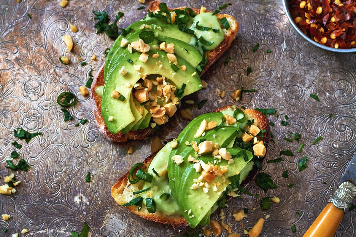 Avocado Toasts with Creamy Peanut-Avocado Sauce