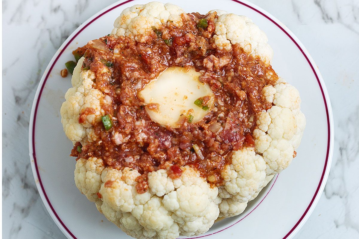 baked stuffed caulflower recipe