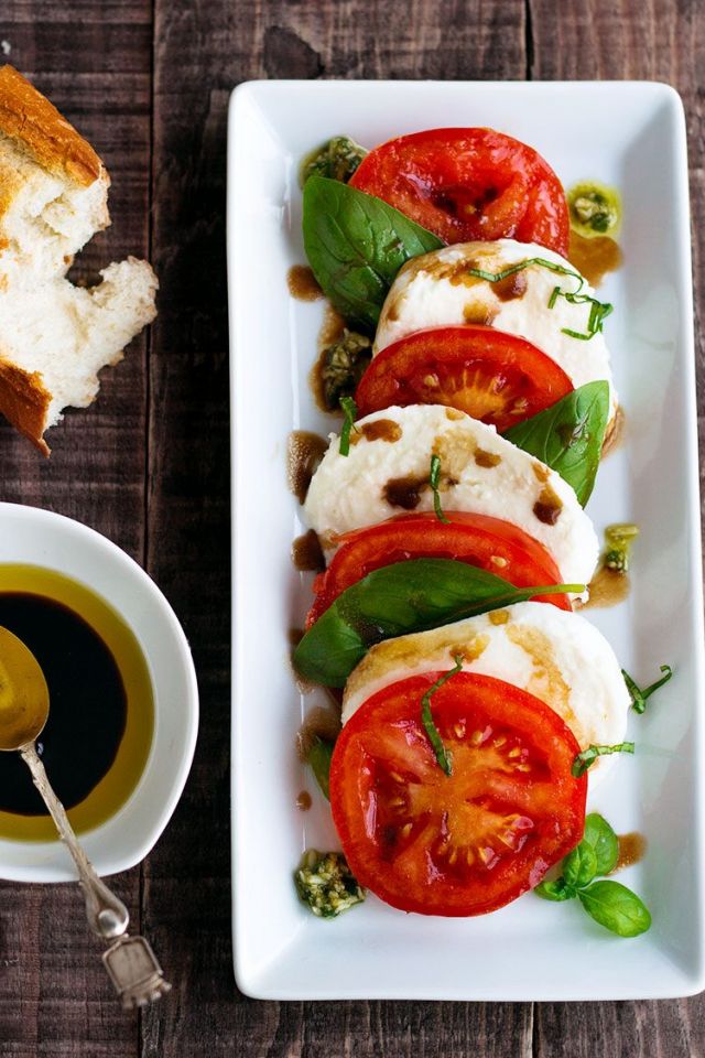 Caprese Salad with Pesto Dressing