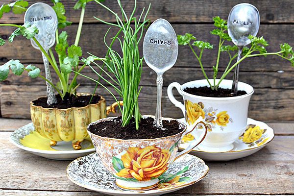 DIY stamped spoon plant markers