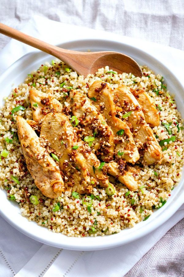 Garlic Lime Chicken Tenders and Quinoa - #recipe by #eatwell101 - https://www.eatwell101.com/spicy-chicken-and-quinoa-recipe