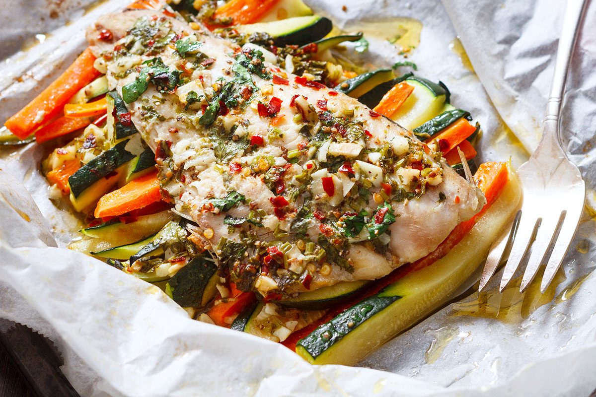 Lemon Garlic Butter Fish in Parchment