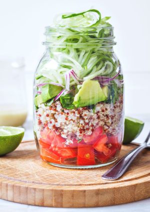 Quinoa Cucumber Mason Jar Salad