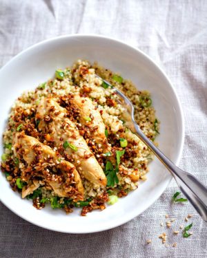 Garlic Lime Chicken Tenders and Quinoa
