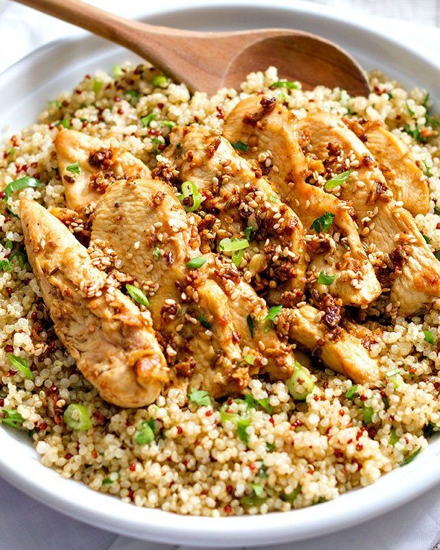 Garlic Lime Chicken Tenders and Quinoa - #recipe by #eatwell101 - https://www.eatwell101.com/spicy-chicken-and-quinoa-recipe