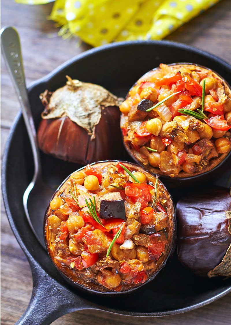 Baked Chickpea Tomato Eggplant Cups — Eatwell101