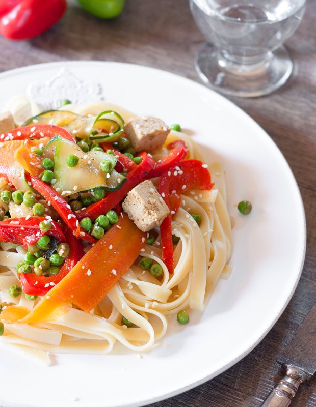 Vegetables & Grilled Tofu Pasta