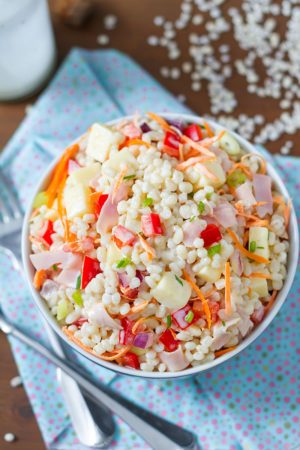 Ham and Cheese Barley Salad