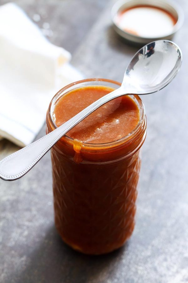 Salted Rum Caramel - #recipe by #eatwell101 - https://www.eatwell101.com/salted-rum-caramel-recipe