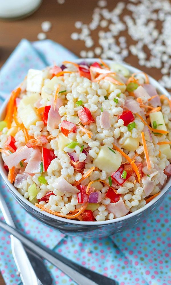 Ham and Cheese Barley Salad