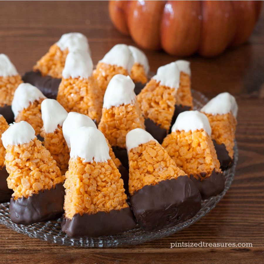 Chocolate Dipped Candy Corn Treats