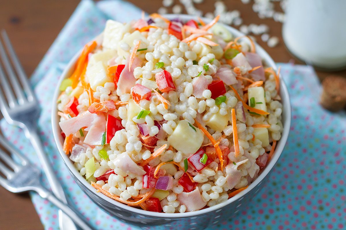 Ham and Cheese Barley Salad