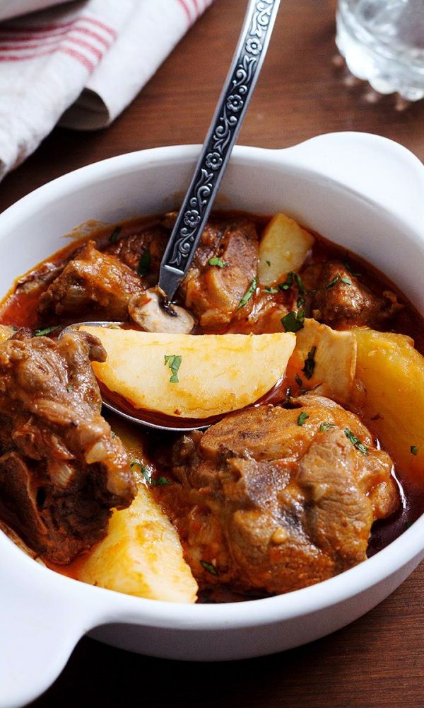 One Pot Mushroom Potato Lamb Stew