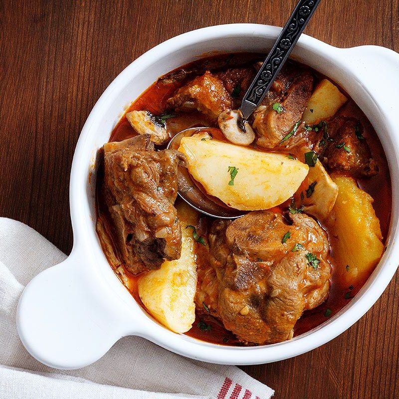 One Pot Mushroom Potato Lamb Stew Recipe — Eatwell101