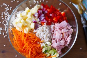 Ham and Cheese Barley Salad