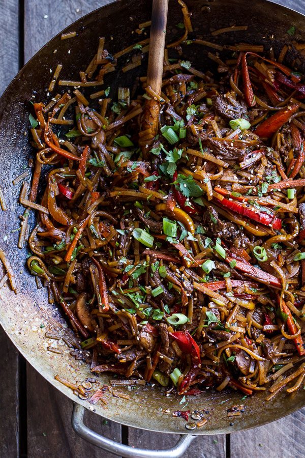 30-Minute Stir Fried Korean Beef and Toasted Sesame Noodles