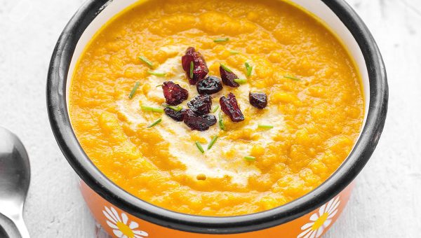 Creamy Sweet Potato Coconut Soup - #recipe by #eatwell101 - https://www.eatwell101.com/creamy-sweet-potato-coconut-soup-recipe