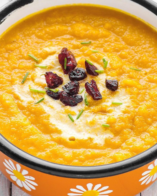 Creamy Sweet Potato Coconut Soup - #recipe by #eatwell101 - https://www.eatwell101.com/creamy-sweet-potato-coconut-soup-recipe