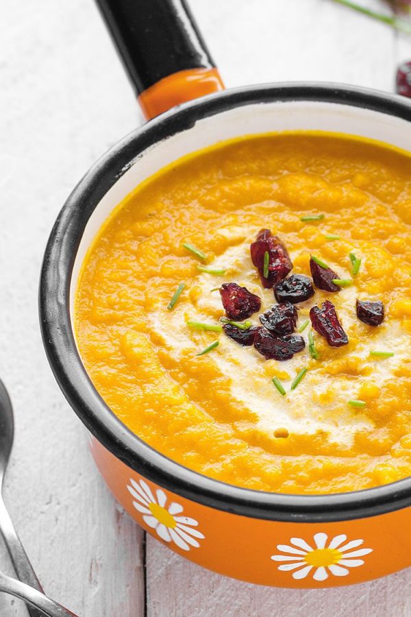 Creamy Sweet Potato Coconut Soup - #recipe by #eatwell101 - https://www.eatwell101.com/creamy-sweet-potato-coconut-soup-recipe