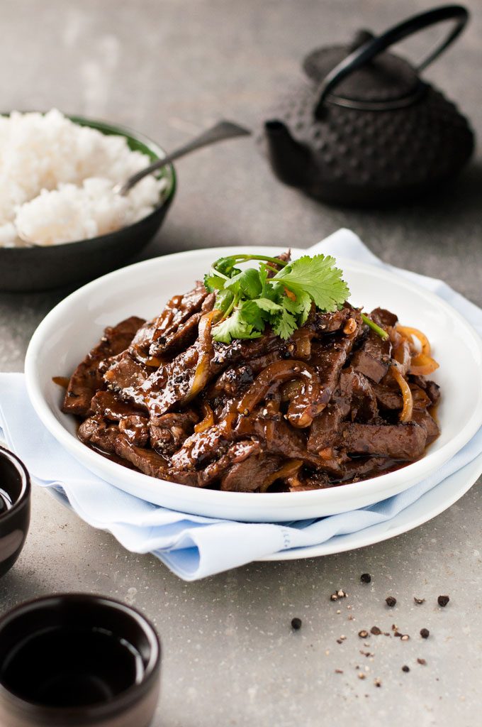 Chinese Beef With Honey Black Pepper Sauce