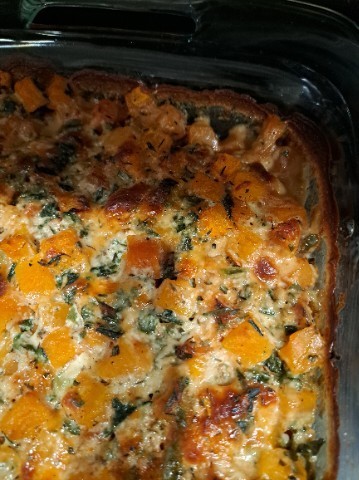 Creamy Four Cheese Spinach Butternut Squash