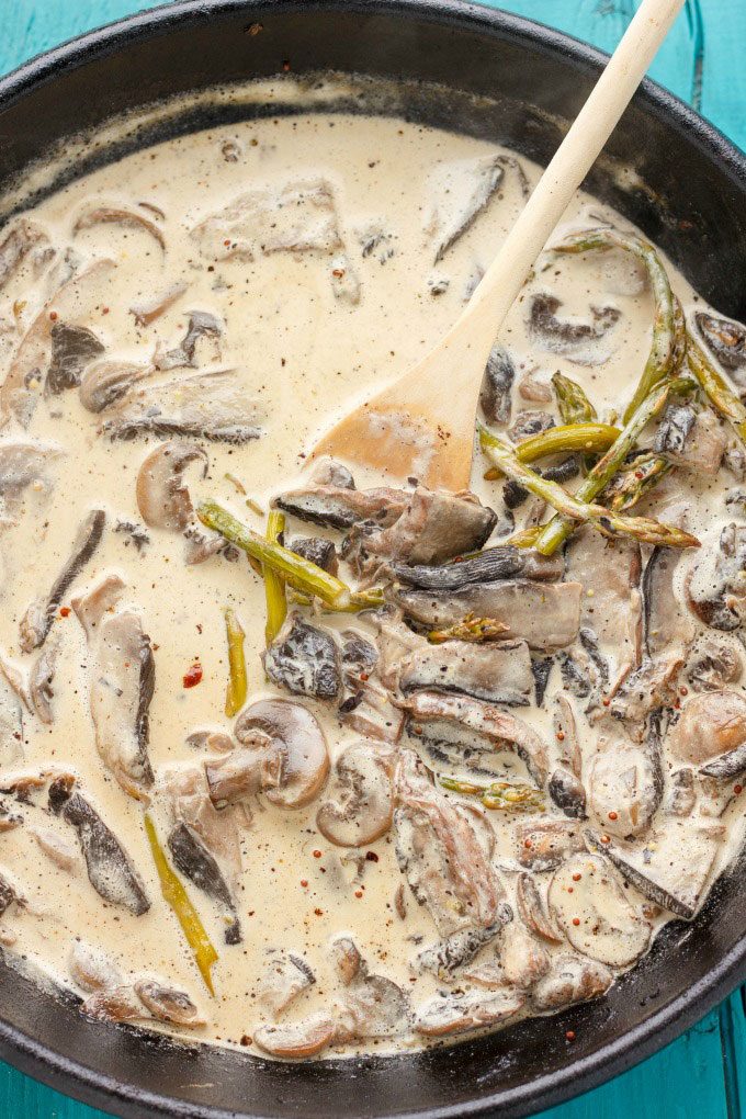 Portobello Mushroom Pasta with Cream Sauce