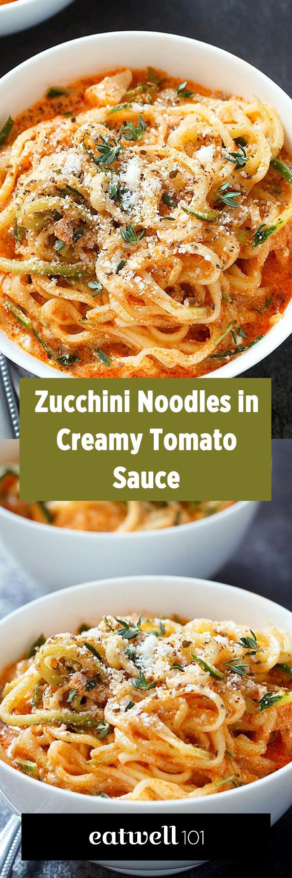 Zucchini Noodles in Creamy Tomato Sauce Recipe Eatwell101