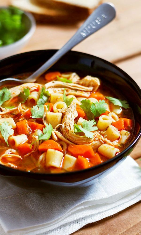 Spicy Chicken Pasta Soup