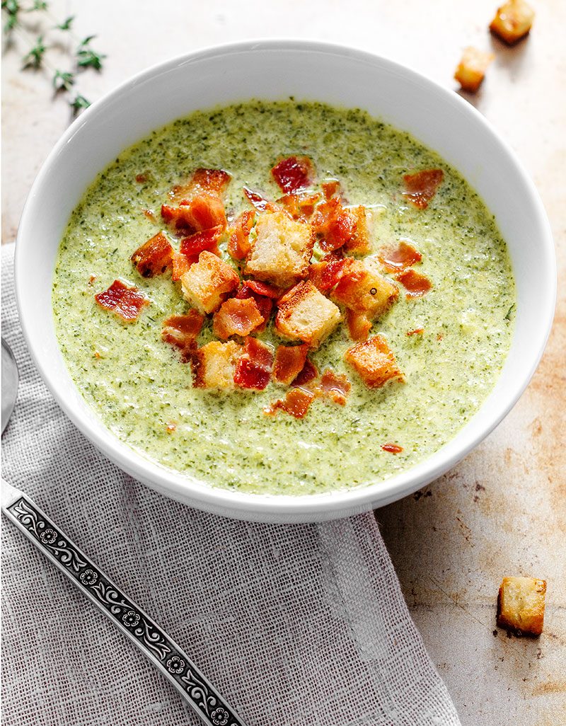 This cheesy broccoli soup has that kind of warm-you-right-up goodness that’s perfect to cap a cold and rainy day. width=