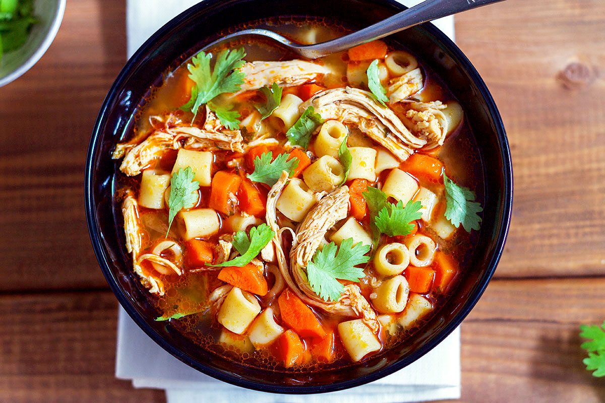 Spicy Chicken Pasta Soup