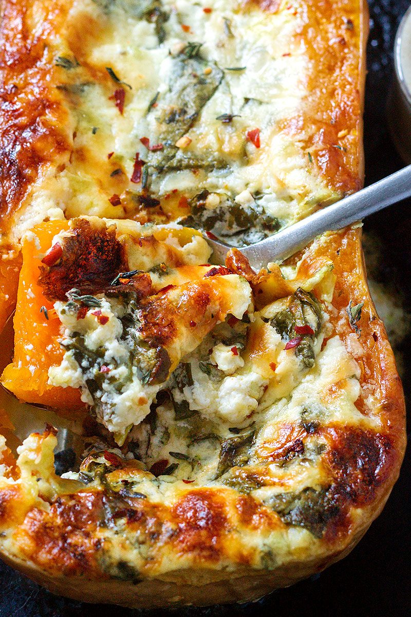 Serve this roasted stuffed butternut squash for a crowd or enjoy a larger portion for a main course, it’s sure to satisfy.
