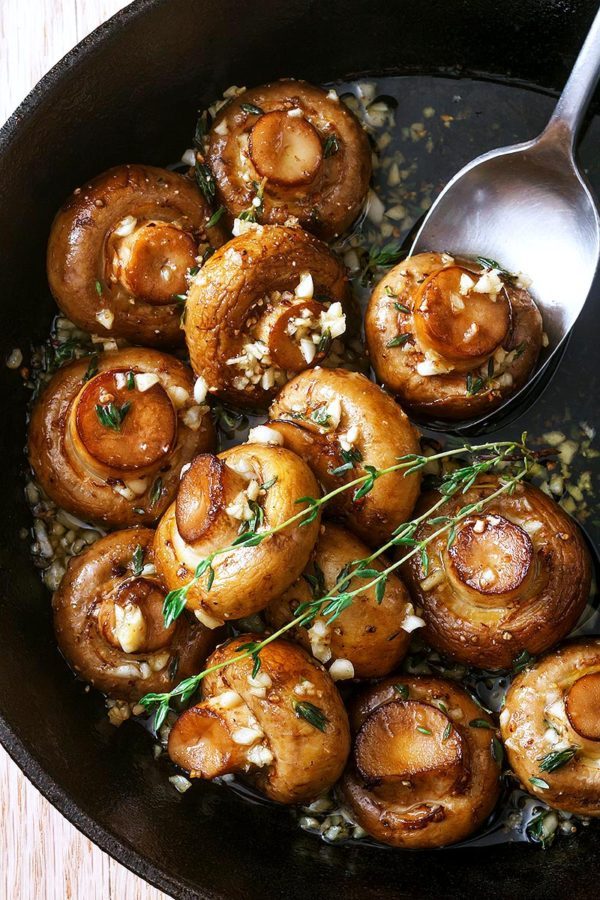 Roasted Mushrooms with Garlic Butter Sauce - #recipe by #eatwell101 - https://www.eatwell101.com/roasted-mushrooms-with-garlic-butter-sauce-recipe