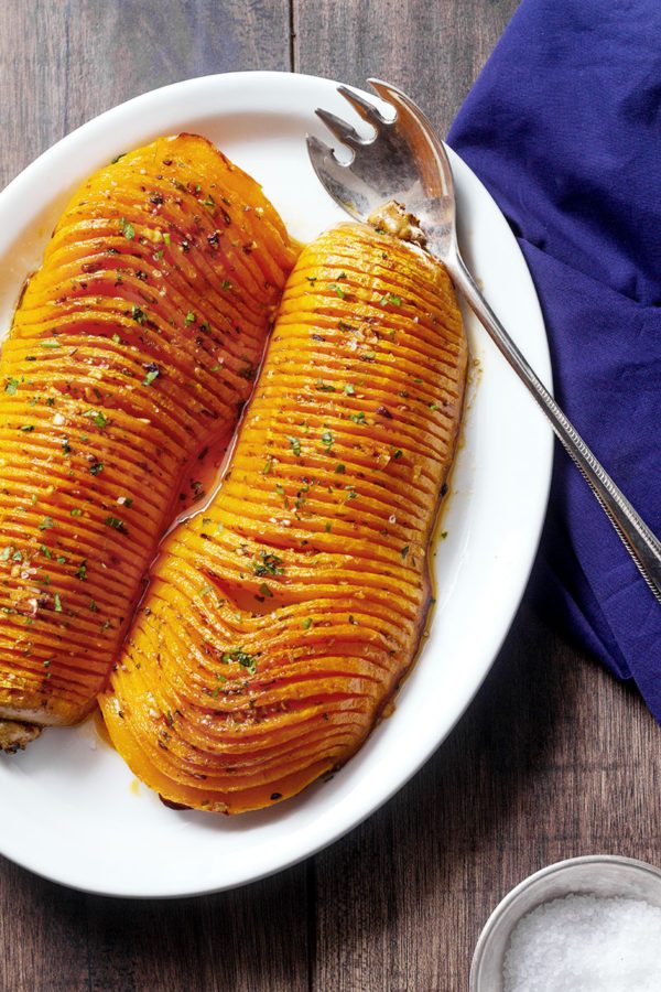 Garlic Butter Roasted Butternut Squash - #recipe by #eatwell101 - https://www.eatwell101.com/garlic-roasted-butternut-squash-recipe
