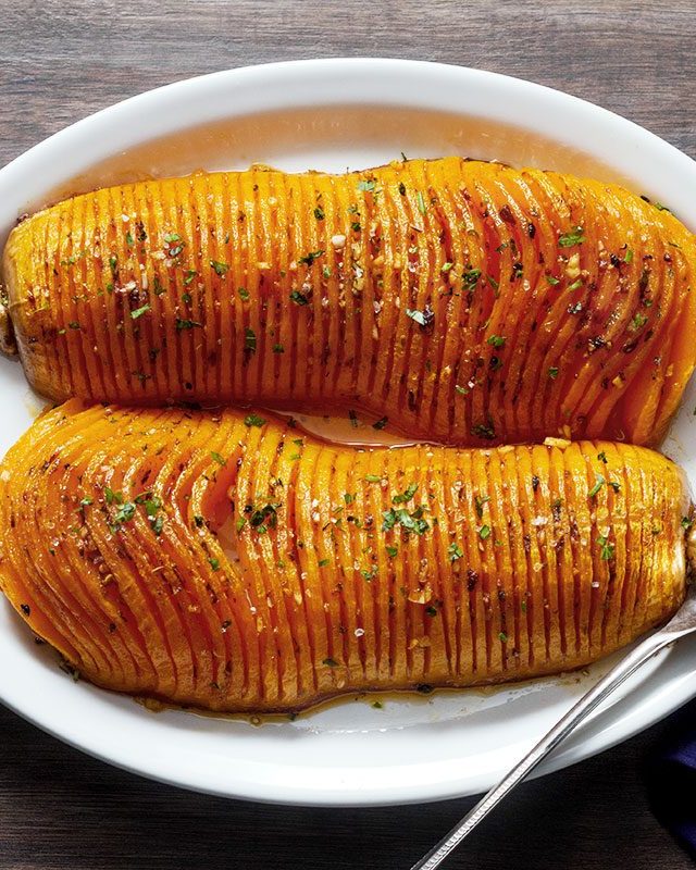 Garlic Butter Roasted Butternut Squash - #recipe by #eatwell101 - https://www.eatwell101.com/garlic-roasted-butternut-squash-recipe