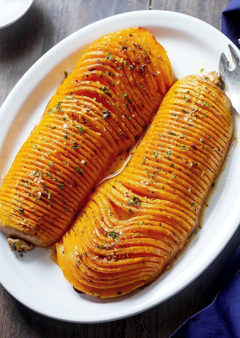 Roasted butternut squash with garlic butter — Easy and SO delicious!