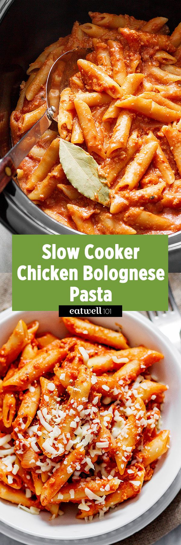 Slow Cooker Chicken Bolognese Pasta - #slowcooker #crockpot #chicken #pasta #recipe #eatwell101 - This Slow Cooker Chicken Bolognese Pasta will have you curling up with a blanket and a good book!