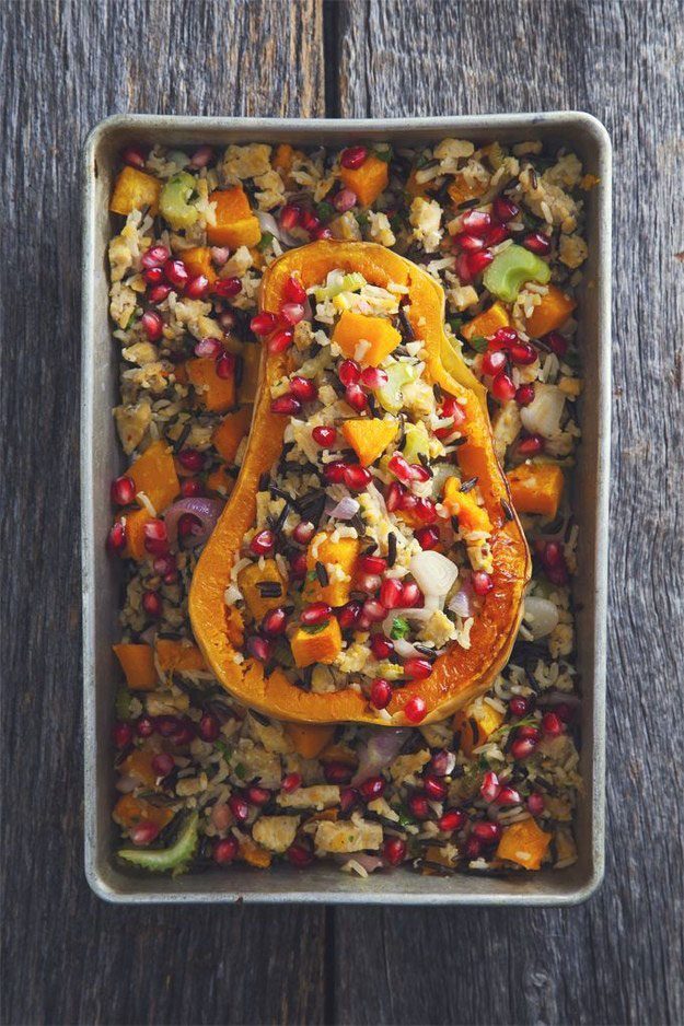 Stuffed Butternut Squash With Tempeh