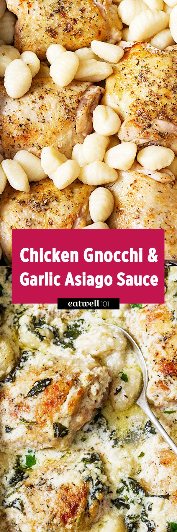 Baked Chicken Gnocchi Recipe #eatwell101 #recipe - #Spinach #Chicken #Gnocchi #Casserole with Cream Cheese and #Mozzarella