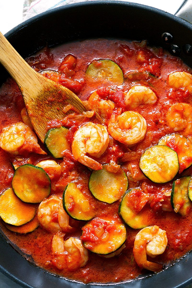 Garlic Tomato Zucchini Shrimp Stir-fry – Best Shrimp Recipe — Eatwell101